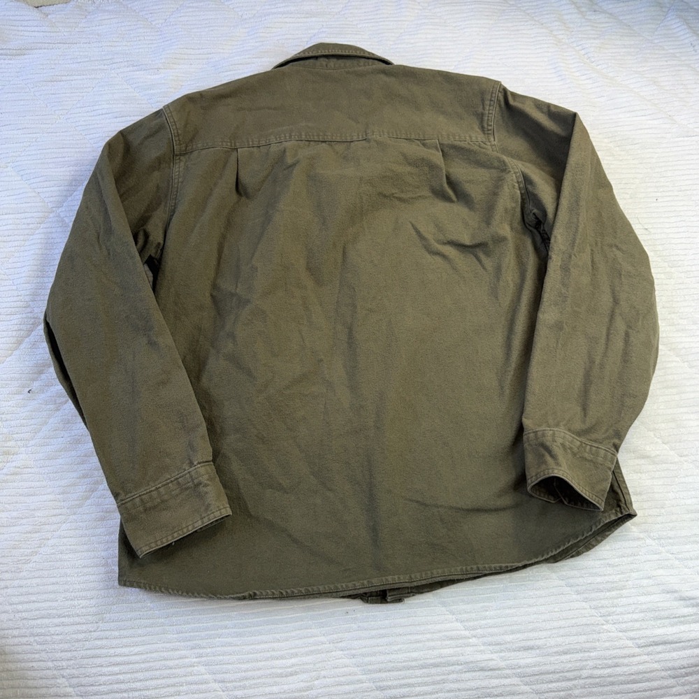 Vintage Woolrich Jacket Men M Green Cotton Outdoors Work Wear BarnSafari Shacket - Picture 7 of 8